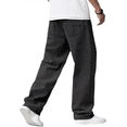 thumbnail image 4 of Olaglory Baggy Jeans for Men Vintage Wide Leg Loose Fit Men Denim Pants Hip Hop Skater Carpenter Jeans Y2K Streetwear, Black, 4 of 7