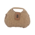 thumbnail image 3 of Bolso bandolera informal para mujer, bolso de playa portátil, bolso de mano tipo cartera Marrón, 3 of 9