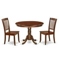 thumbnail image 2 of East West Furniture Hartland 3-piece Dining Set with Slatted Chairs in Mahogany, 2 of 6