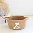 thumbnail image 2 of Zoxiy Empty Gift Baskets,Wicker Basket,Easter Basket,Gift Basket,Woven Cotton Rope Easter Basket with Handles,Baskets for Gifts Empty,Storage Basket,Dog Toy Basket,Small Basket,Brown White Rabbit(S), 2 of 9