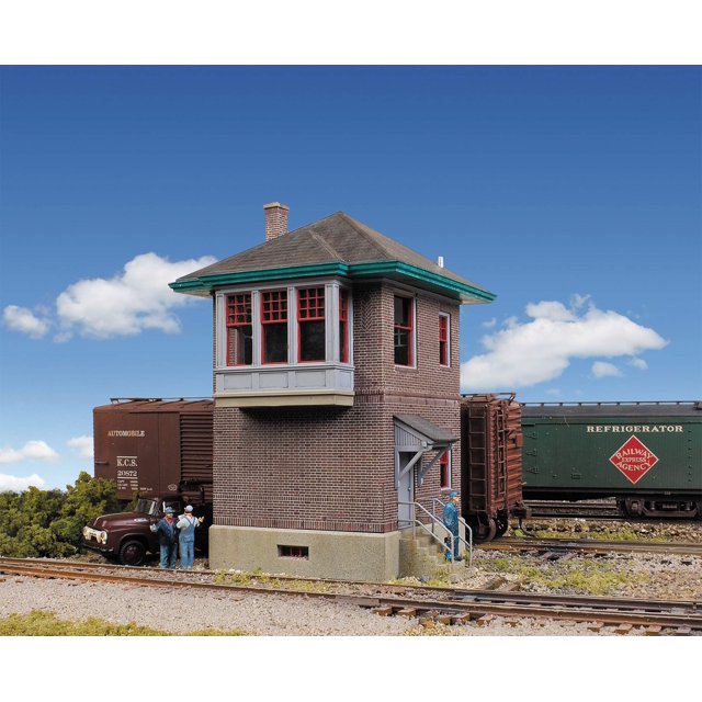 Walthers Cornerstone HO Scale Model PRR - Kit de estación de bloqueo y bloqueo