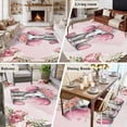 thumbnail image 6 of Pink Elephant Area Rugs Collection 5'x7', Cute Wildlife Animals Watercolor Flowers Non Slip Indoor Rectangle Throw Runner Rug Floor Mat Carpet for Living Room Dining Table Bedroom Nursery, 6 of 9