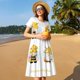 thumbnail image 4 of Balery Gnomes Honey Bee Vestidos sueltos de manga corta para mujer, vestidos de verano 2025, vestidos casuales de corte A con vuelo., 4 of 6
