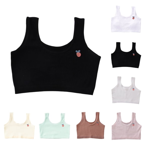 SHenli Girls Seamless Bras Teen Training Soft Tagless Bra with Removable Padding (Pack of 6)