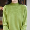 thumbnail image 4 of HongQid Chandails Femme Automne Hiver Chaud Doux Tricoté Ample Chandail Col Roulé Manches Longues, 4 of 5