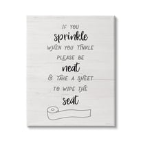 Stupell Industries Sprinkle When Tinkle Phrase Neat Wipe Seat Bathroom, 16 x 20, Design by Natalie Carpentieri