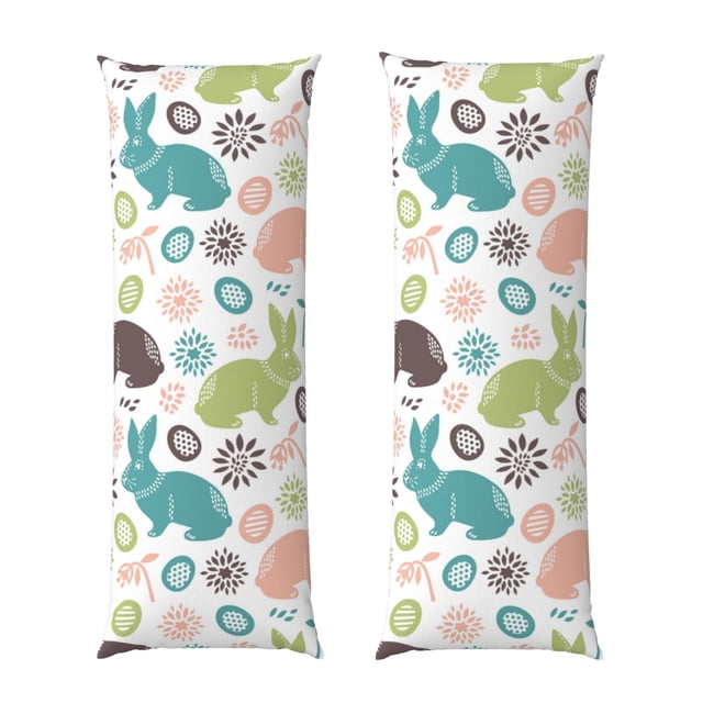 Balery Easter Rabbit Funda Protectora para Almohada Corporal de Algodón Hipoalergénico con Cierre(55 x 21 pulgadas), Almohadas No Incluidas