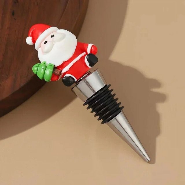 Tapón para botella de vino de Papá Noel, serie navideña, regalo de fiesta, decoración de Bar de Navidad, tapón sellado para champán y vino de mantenimiento fresco
