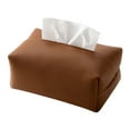 thumbnail image 2 of AuroraX Pu Leather Tissue Box Cover Decorative Brown Stylish Rectangle Tissue Box Holder Contemporary Cube Solid Napkin Dispenser for Living Room,Office Decor, 2 of 6