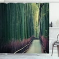 thumbnail image 1 of Ambesonne Travel Shower Curtain, Exotic Jungle Scene in Japan, 69"Wx84"L, Hunter Green and Umber, 1 of 2