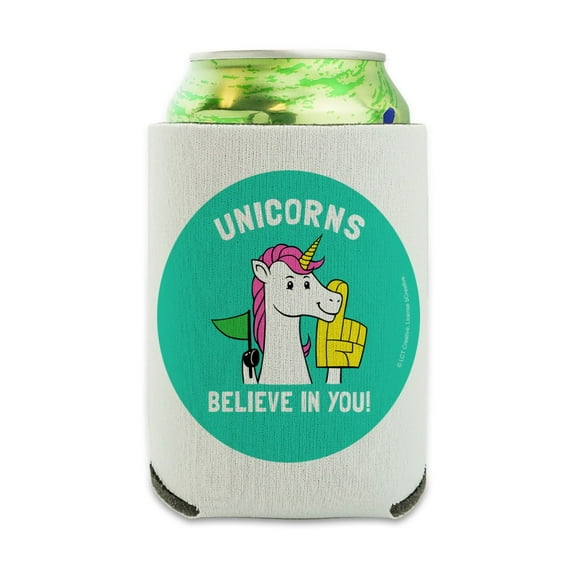 Unicorns Believe in You Funny Humor Can Cooler - Drink Sleeve Hugger Collapsible Insulator - Beverage Insulated Holder