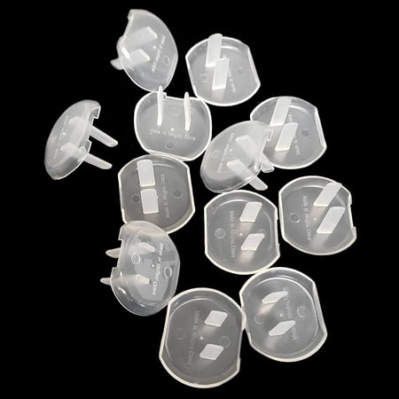 12 Pack Child Electrical Safety Clear Plastic Shock Guards-Easy to Install-Keep Children Safe from Electrical Outlets, Prevent Short Circuit-Best Safety Electric Socket Plug Wall Cover
