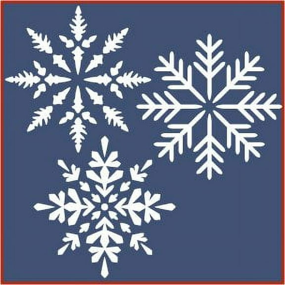 Snowflake Set 2 Stencil - Holiday Decoration Stencil for Painting Christmas Cards Ornaments Winter Art DIY Art & Craft Reusable Sturdy Flexible Template 10 mil Plastic Mylar - The Artful Stencil