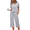 Grey Coffee, variant on Ekouaer Womens Pajama Set 2 Piece Cotton Pj Short Sleeve Sleepwear Top with Capri Pants Print Nightwear
