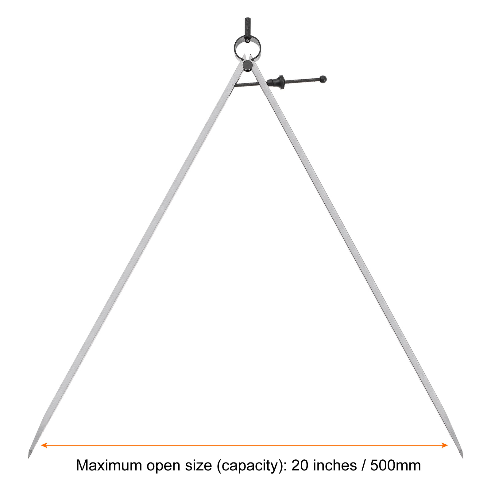 Uxcell Spring Joint Caliper 20 inch / 500mm Steel Adjustable Spring Divider Caliper with Solid Nut