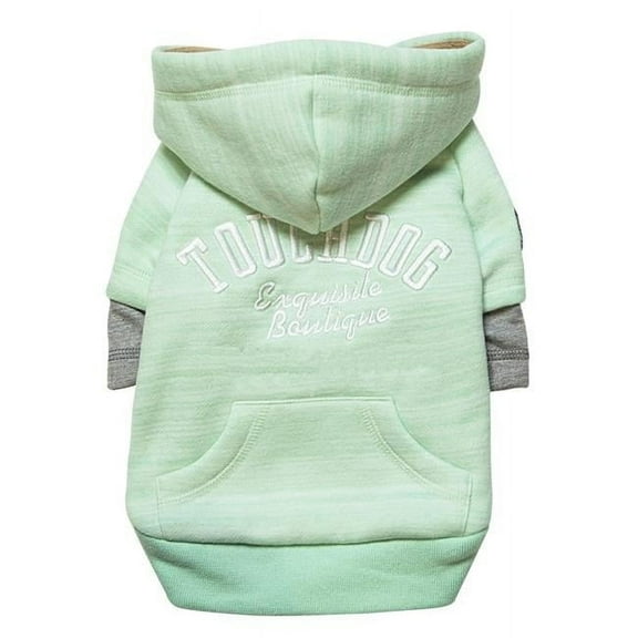 Touchdog HD4GNSM Hampton Beach Designer Sand Blasted Cotton Dog Hoodie Sweater, Green - Small