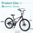 thumbnail image 7 of 26 inch Bike for Boys and Girls, Freestyle BMX Bike for Kids Teens Adults Age 12+, 7 Speed Bicycle, Hybrid Bike, City Bike, Black, 7 of 7