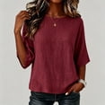 thumbnail image 5 of Women's 3/4 Sleeve Round Neck Blouse Casual Summer Top, 5 of 5