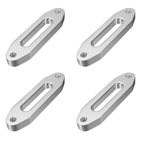 4 Pcs 125mm 4000LBS Universal Chrome Aluminum Hawse Fairlead Synthetic Mount Winch Rope 15000Lbs for SUV ATV UTV