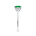 thumbnail image 3 of ANGARA Lab Grown 1.2 Ct Round Emerald Side Stone Engagement Ring with Diamonds for Women in 14K White Gold (Size-7mm) | May Birthstone, Anniversary, Jewelry Gift for Women | Lab-Grown Emerald Ring, 3 of 8