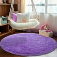 thumbnail image 2 of Socofuz 4x4ft Purple Fluffy Area Rugs, Soft Indoor Modern Round Carpets Perfect for Kid's Room, Cloakroom, 2 of 7