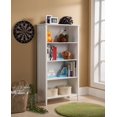 thumbnail image 4 of Kings Brand Furniture White Finish Wood 4-Shelf Bookcase, 4 of 4