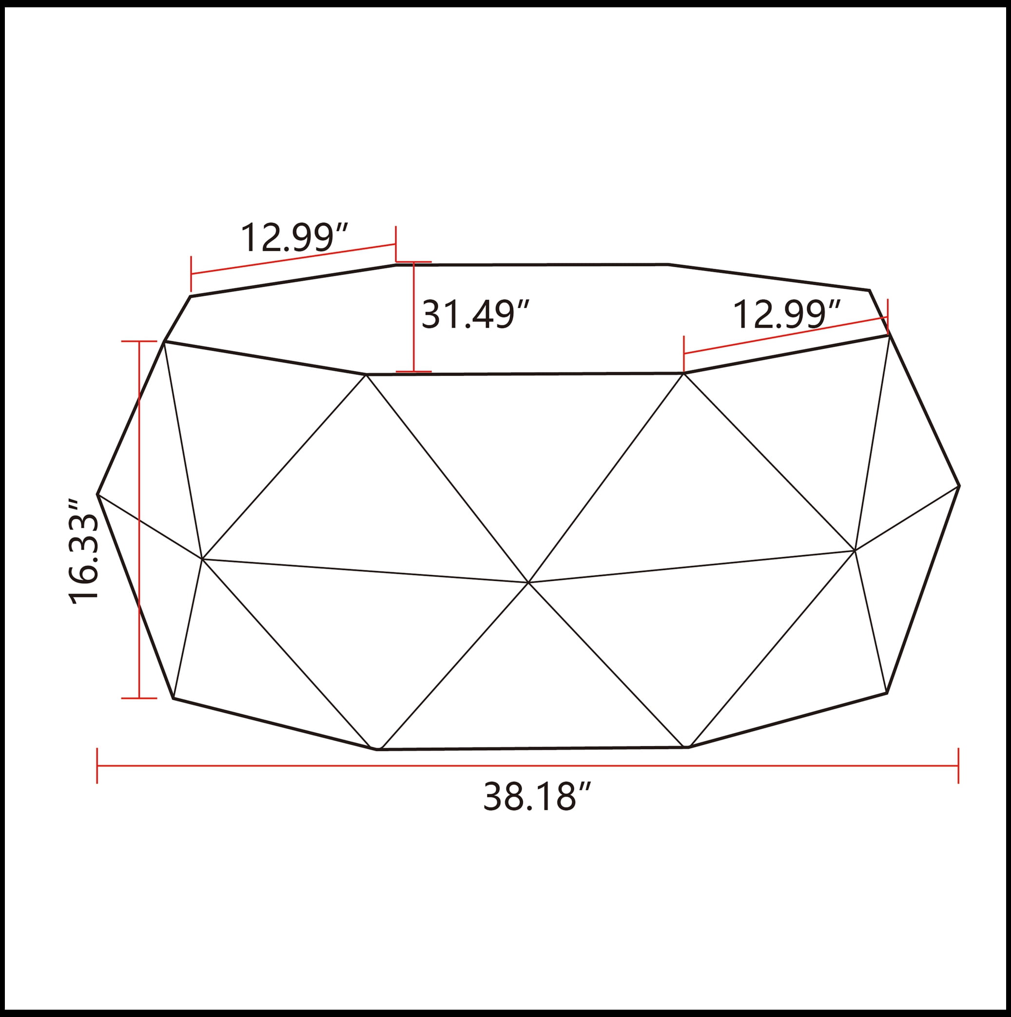 38"Three-dimensional Embossed Pattern Design American Retro Style Coffee Table