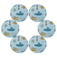 thumbnail image 3 of Round Placemats Set of 1 Heat Resistant Washable Kitchen Table Decorations 15.4in Submarines, 3 of 7