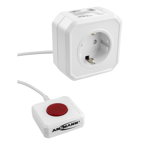 ANSMANN Energy-Saving AES3.2 Power Socket Adaptor, Programmable Switchable Power Socket for PC,