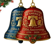 United States 250th Anniversarybell Ornament, Honoring America's, Commemorative 250th Anniversary U.S.with Commemorative Detailing for Collectors and Patriotic