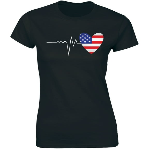 USA United State Of America Heartbeat - My Patriotic Women's T-Shirt