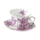 thumbnail image 2 of Juego de taza y platillo de porcelana, taza de café de cerámica, vajilla lisa con ribete dorado. 200 ml, 2 of 9