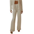 thumbnail image 4 of VISgogo Pantalones casuales de primavera y verano para mujer Pantalones de pierna ancha fruncidos con banda elástica de color sólido VISgogo moda, 4 of 6