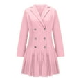 thumbnail image 4 of cfhntfmh Robes Mini pour Femmes Formelles à Manches Longues à Col à Revers Boutonnées Robe Chemise Tendance Ample Plissée Robe de Travail, 4 of 6
