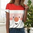 thumbnail image 2 of UngA Christmas Womens Shirts Funny Xmas Holiday Graphic Short Sleeve Crew Neck Tee Family Holiday Blouse Christmas T-Shirts for Women (Brick Red,M), 2 of 7