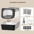 thumbnail image 7 of Stainless Steel Cat Litter Box with Lid – Fully Enclosed Large Litter Box for Big Cats, Odor Control with Magnetic Door, Easy Clean, Multi-Cat Durable Metal Pan (Black), 7 of 7