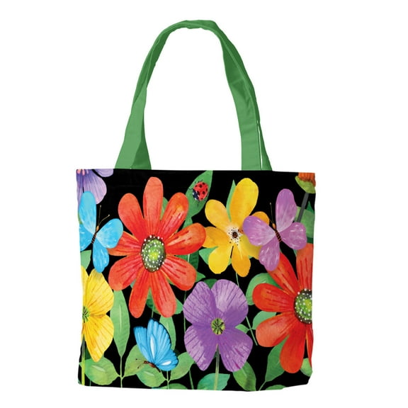Briarwood Lane Whimsy Flowers Spring Canvas Tote Bag