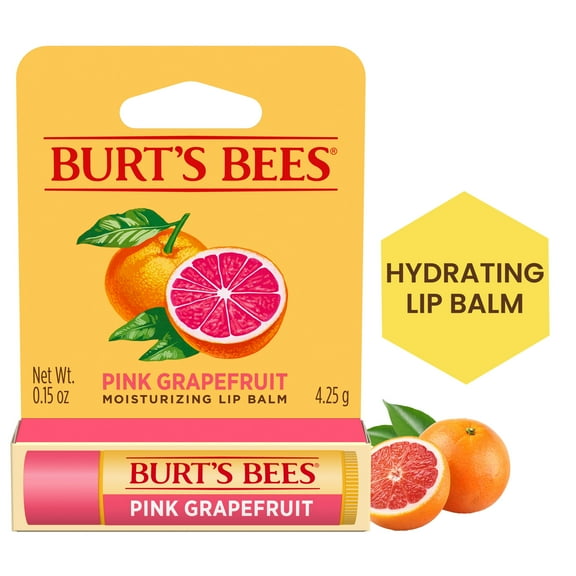 Burt's Bees Pink Grapefruit Lip Balm, 1-Pack, 0.15 oz.