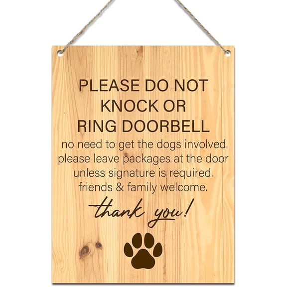 Wood Sign 8x10 Inch Do Not Knock Or Ring The Doorbell No Need To Get The Dogs Involved Sign For House Wood Hanging Plaque Signs For Home Farmhouse Front Door Wall Decor Gifts For Dog Lovers
