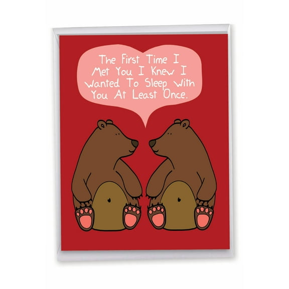 1 Jumbo Funny Valentine's Day Greeting Card (8.5 x 11 Inch) - At Least Once Valentines Day Card J1661VDG