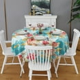thumbnail image 2 of Pioneer Flower Floral Print Pattern Round Tablecloth 60"x60",Wrinkle Wipeable Table Cloth for Kitchen Dining Room Picnic Patio Party, 2 of 6