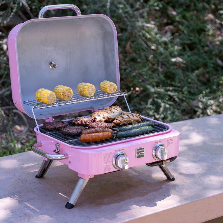 Kenmore, 2-Burner Portable Tabletop Gas Grill, Pink, 343 sq in