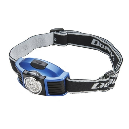 Dorcy 100-Lumen Weather Resistant Adjustable LED Headlight with Adjustable Head Strap, Black and Blue
