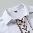 thumbnail image 4 of Rggeeun Men'S T-Shirt Solid Color With Drawstring Henley Short Sleeve Collar Knit Lightweight For Club Party Casual Tops,White,Xxxl, 4 of 9
