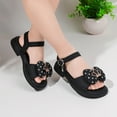 thumbnail image 6 of LUOGENLI Slippers Girls Slippers Size 13-1 Big Kid Children Shoes Thick Heel Sandals Open Toe Fashion Cute Pearl Lace Princess Sandals Girls Slippers Size 10-12 Slippers for Girls Size 4-6 Black 28, 6 of 7