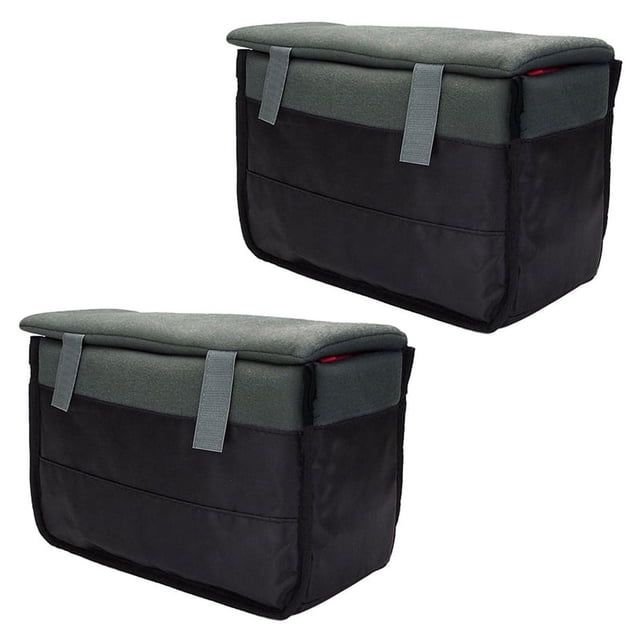 2 fundas protectoras acolchadas con inserto para cámara DSLR, lentes y accesorios, color negro