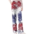 thumbnail image 5 of FrzhBrz 4th of July Pajama Pants Women Soft Wide Leg Loose Pj Bottoms Stretch Pj Pants Drawstring 250th Anniversary Sleepwear Bottoms Lounge, 5 of 7