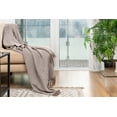 thumbnail image 2 of Fabstyles Herringbone Stripe Cotton Throw with Fringe, Lightweight Breathable Throw Blanket, 2 of 3
