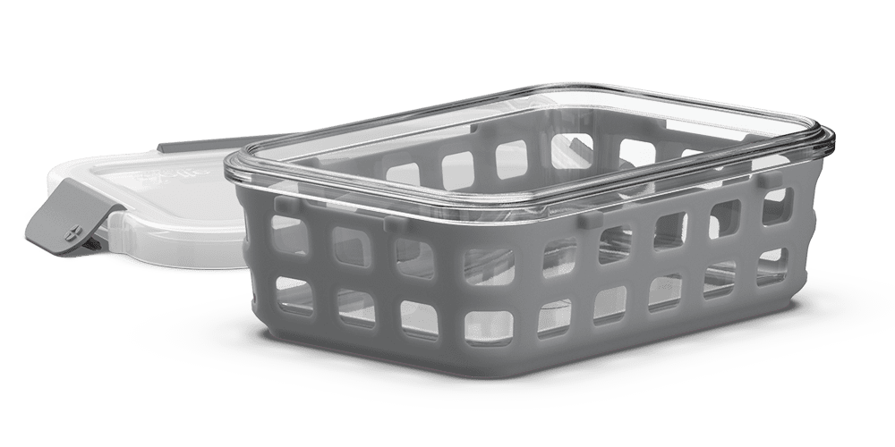Ello 7 cup Duraglass Round Food Container Gray