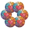 thumbnail image 2 of Colored Heart Glass Drink Coasters with Holder Absorbent Coaster for Coffee Table Room Decor 6 Pack, 2 of 7